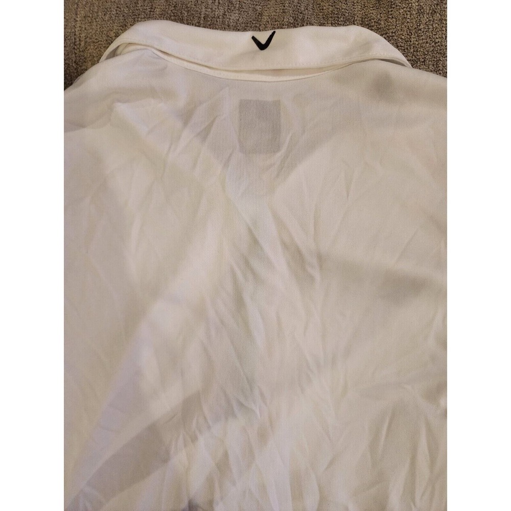 Callaway Womens Opti-Dri Performance PoloShirt WhiteAqua GeoPrint Sz S Golf Rare - Picture 3 of 4